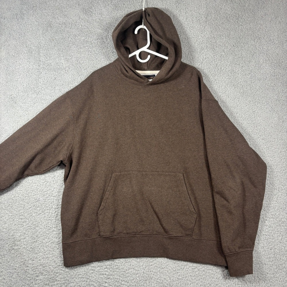 American Eagle Hoodie Mens XL Brown Oversized Pullover Fleece Kangaroo Pocket